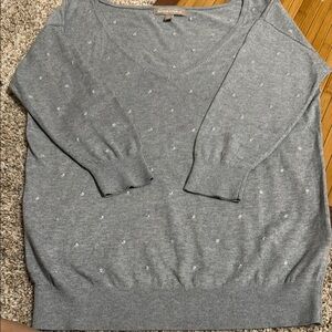 BANANA REPUBLIC Gray Sweater With White Dot Detail
